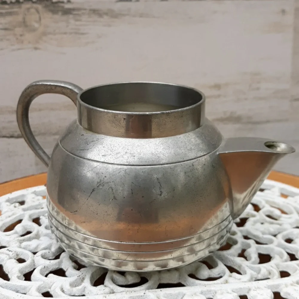 EUC SELANGOR PEWTER MID-CENTURY CREAMER AND SUGAR BOWL - Picture 2 of 10